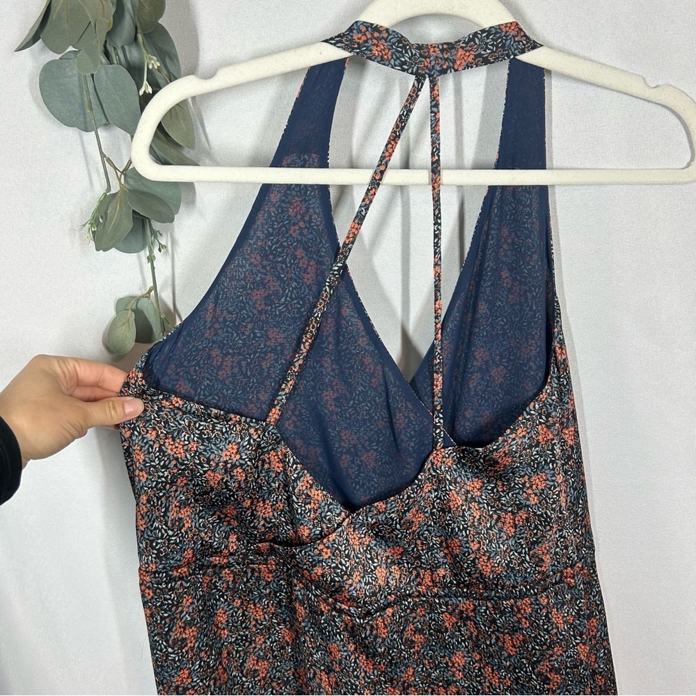 Avec Les Filles | Floral Midi Wrap Style Dress Navy Blue Women’s Size Small - Picture 10 of 12